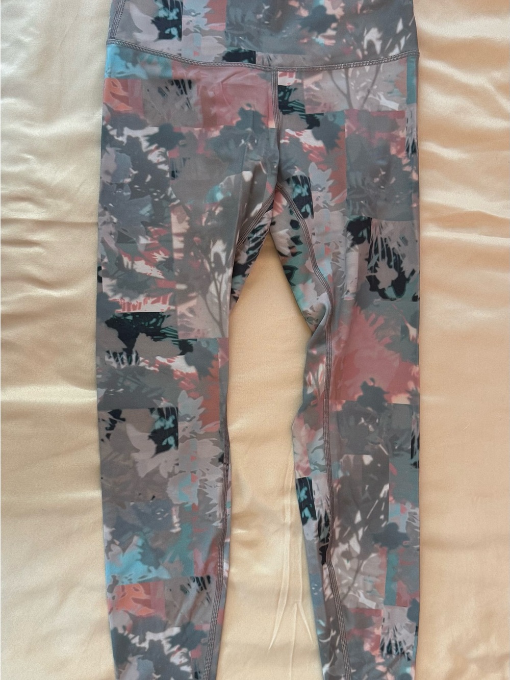 lululemon Print Leggings in Gray, Pink and Teal